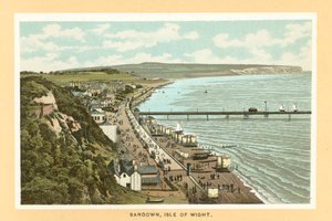 Sandown, Isola di Wight (litografia a colori) da English School