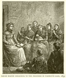 Sarah Martin predica ai prigionieri nel carcere di Yarmouth, 1835