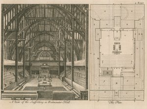 Impalcature nella Westminster Hall da English School