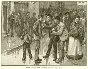 Scena durante lo sciopero di Preston