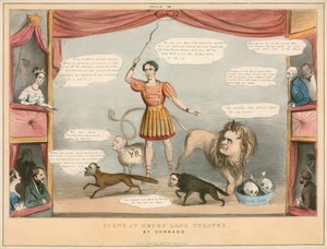 Scena dal Drury Lane Theatre, Londra; cartone animato