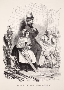 Scena in Petticoat-Lane, illustrazione da London Labour and London Poor di Henry Mayhew, pub. 1862 da English School