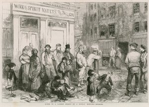 Scena in una strada di Londra la domenica mattina da English School