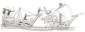 Battaglia navale, inizio XIV secolo, da 