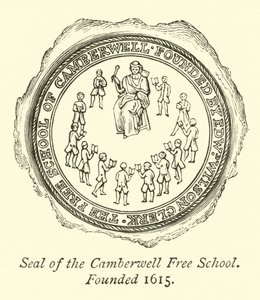 Sigillo della scuola libera di Camberwell, fondata nel 1615
