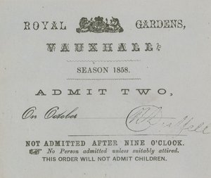 Abbonamento stagionale, Giardini di Vauxhall, Londra da English School