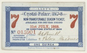 Abbonamento per il Crystal Palace, Londra, 1867-1868 da English School