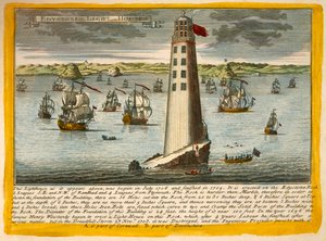 Secondo Faro di Eddystone, vicino a Plymouth da English School