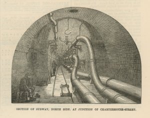 Sezione della metropolitana, lato nord, all