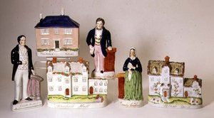 Selezione di Figure Titolate di Staffordshire: Stanfield Hall; Potash Farm; Casa di Palmer; Emily Sandford; James Bloomfield Rush; William Palmer, c.1849
