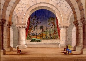 Scenografia per Amleto di William Shakespeare, 1858 da English School