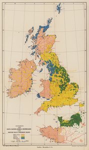 Nomi di insediamenti nelle isole britanniche e nella Francia settentrionale (litografia a colori)