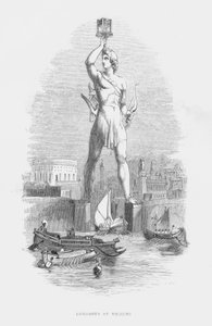 Sette meraviglie del mondo antico: Colosso di Rodi (incisione)