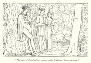 Come vi piace di Shakespeare; Orlando vede Rosalinda travestita da Ganimede (incisione)