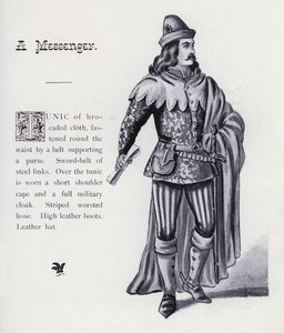 Re Riccardo III di Shakespeare: Un messaggero (litografia) da English School