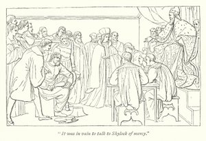 Shakespeare: Il mercante di Venezia; Corte di giudizio, il Doge invita Portia al suo posto da English School