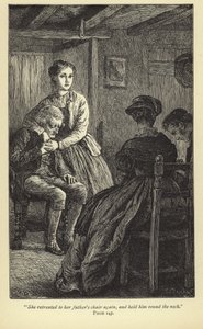 Si ritirò di nuovo sulla sedia del padre e lo abbracciò al collo da English School