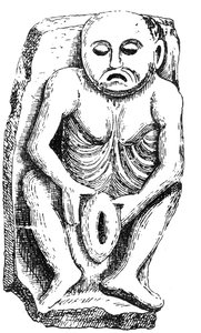 Sheela-na-Gig, da una chiesa nella contea di Cavan, Irlanda da English School