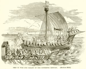 Nave da Guerra e Galea del Quindicesimo Secolo da English School