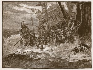 Naufragio del principe Guglielmo, illustrazione da Cassells Illustrated History of England