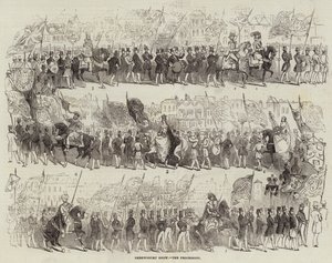 Mostra di Shrewsbury, la processione (incisione) da English School