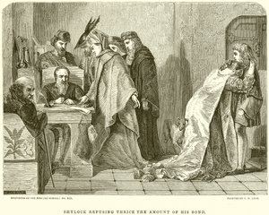 Shylock che rifiuta tre volte l