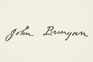 Firma di John Bunyan, da The National and Domestic History of England di William Hickman Smith Aubrey (1858-1916) pubblicato a Londra, c.1890 da English School