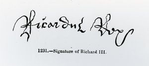 Firma di Riccardo III (1452-85) da English School