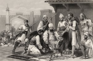 Truppe Sikh che dividono il bottino preso dai ribelli, da 
