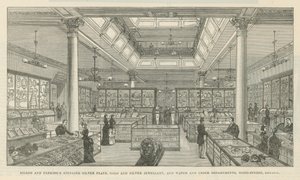 Reparti di argenteria, gioielleria in oro e argento, e orologi di Silber e Fleming da English School