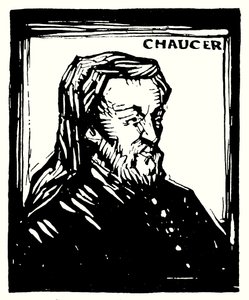 Ritratto in silhouette, Geoffrey Chaucer da English School