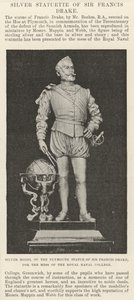 Modello in Argento della Statua di Sir Francis Drake a Plymouth, per il Mess del Royal Naval College da English School