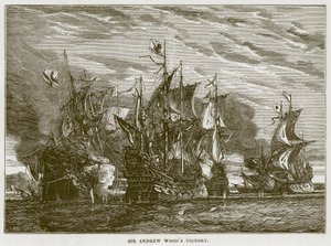 Vittoria di Sir Andrew Wood, illustrazione da The Sea di F. Whymper da English School