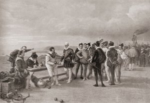 Sir Francis Drake che gioca a bocce, con l