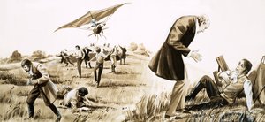 Il cocchiere di Sir George Cayley vola con un aereo nel 1852 da English School