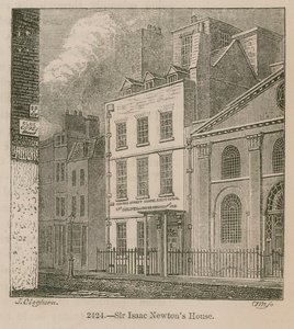 Casa di Sir Isaac Newton, St Martins Street, Leicester Square, Londra da English School