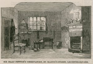 Osservatorio di Sir Isaac Newton, St Martins Street, Leicester Square, Londra da English School