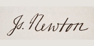 Firma di Sir Isaac Newton, da 