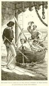 Sir John News arriva al Postern del Fiume della Torre come Ambasciatore dei Ribelli da English School