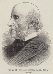 Sir John Thomas Banks, Barone, MD, Dublino (incisione) da English School