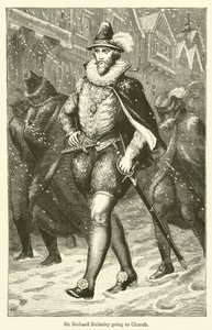 Sir Richard Bulkeley che va in chiesa (incisione)