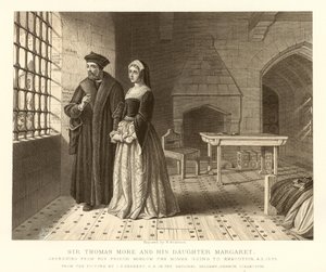 Sir Thomas More e sua figlia Margaret da English School