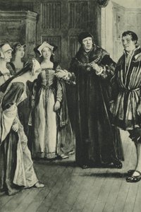 Sir Thomas More porta Holbein a Casa (litografia) da English School