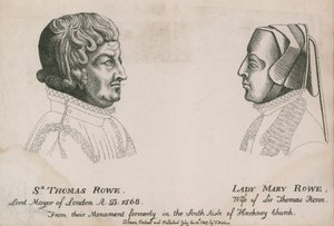 Sir Thomas Rowe, sindaco di Londra 1568, e Lady Mary Rowe da English School