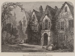 La casa di Sir Walter Raleigh (incisione) da English School