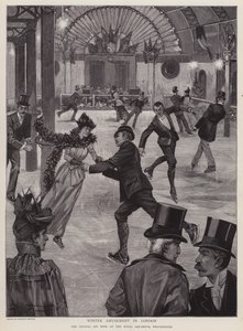 Pattinaggio alla Crystal Ice Rink al Royal Aquarium, Westminster, Londra da English School