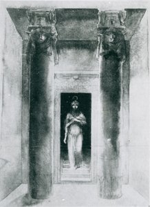 Schizzo di Moina Mathers (1865-1928) nel ruolo della Somma Sacerdotessa Anari, che esegue i Riti di Iside, Parigi, 1899 da English School