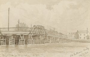 Schizzo del vecchio ponte di Battersea da English School