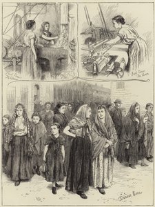Schizzi in una fabbrica di cotone di Manchester