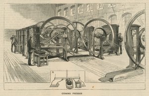 Schizzi alla Royal Mint, Tower Hill; presse per coniare da English School